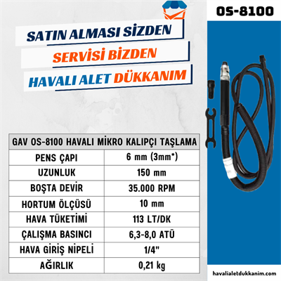 GAV OS-8100 Havalı Mikro Kalıpçı Taşlama