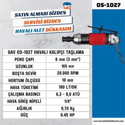 GAV OS-1027 Havalı Kalıpçı Taşlama
