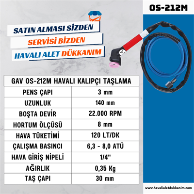 GAV OS-212M Havalı Açılı Kalıpçı Taşlama