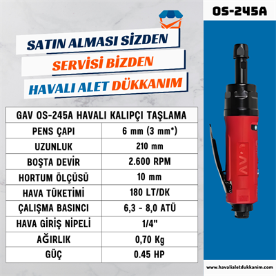 GAV OS-245A Havalı Kalıpçı Taşlama