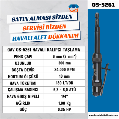 GAV OS-5261 Havalı Kalıpçı Taşlama