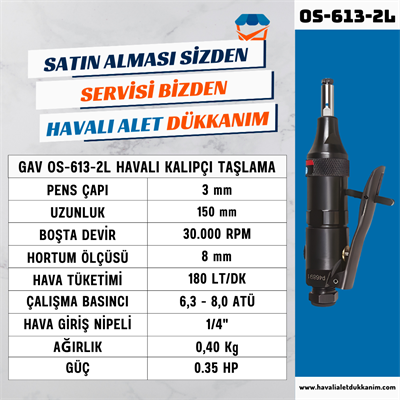 GAV OS-613-2L Havalı Kalıpçı Taşlama