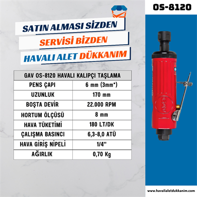 GAV OS-8120 Havalı Kalıpçı Taşlama
