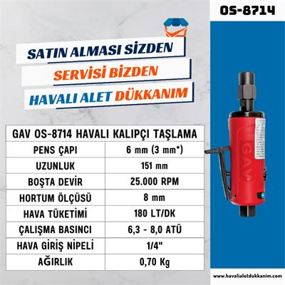 GAV OS-8714 Havalı Kalıpçı Taşlama
