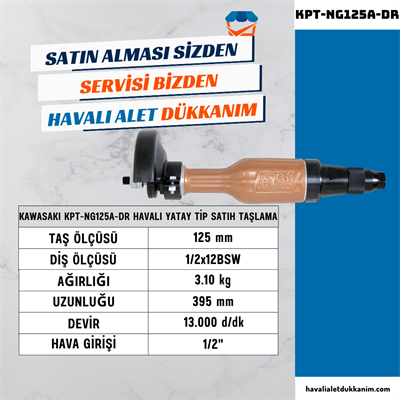 KAWASAKI KPT-NG125A-DR Havalı Yatay Tip Satıh Taşlama 125 mm