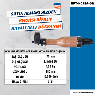KAWASAKI KPT-NG75A-DR Havalı Yatay Tip Satıh Taşlama 75 mm