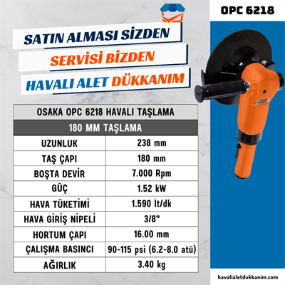 OSAKA OPC 6218 Havalı Taşlama 180 mm