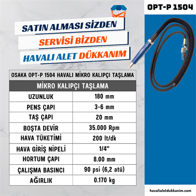 OSAKA OPT-P 1504 Havalı Mikro Kalıpçı Taşlama