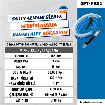 OSAKA OPT-P 501 Havalı Mikro Kalıpçı Taşlama