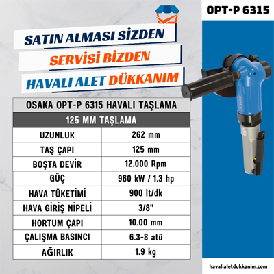 OSAKA OPT-P 6315 Havalı Taşlama 125 mm
