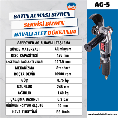 SAPPOWER AG-5 Havalı Taşlama