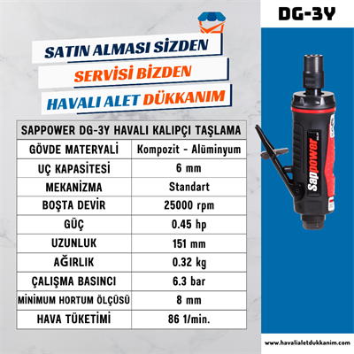 SAPPOWER DG-3Y Havalı Kalıpçı Taşlama