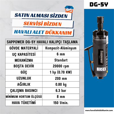 SAPPOWER DG-5Y Havalı Kalıpçı Taşlama