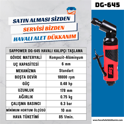 SAPPOWER DG-645 Havalı Kalıpçı Taşlama 115°