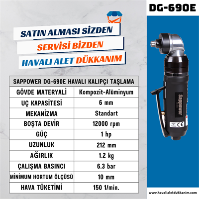 SAPPOWER DG-690E Havalı Kalıpçı Taşlama 90°