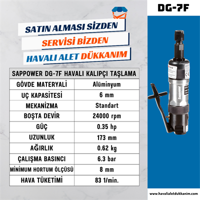 SAPPOWER DG-7F Havalı Kalıpçı Taşlama