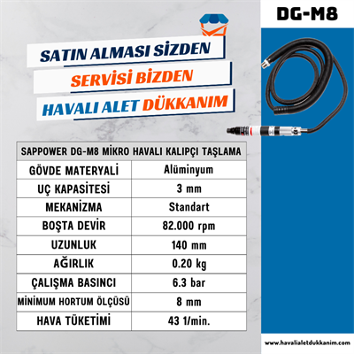 SAPPOWER DG-M8 Mikro Havalı Kalıpçı Taşlama