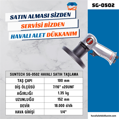 SUNTECH SG-0502 Havalı Satıh Taşlama 100 mm