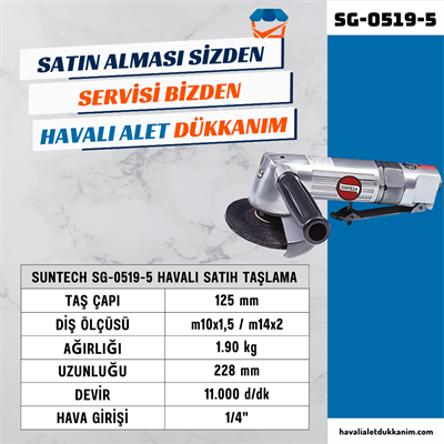 SUNTECH SG-0519-5 Havalı Satıh Taşlama 125 mm