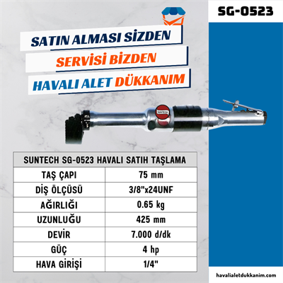 SUNTECH SG-0523 Havalı Yatay Tip Satıh Taşlama 75 mm