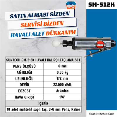 SUNTECH SM-512K Havalı Kalıpçı Taşlama Set