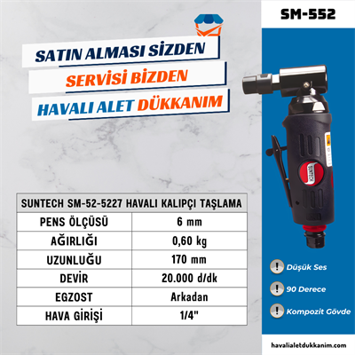 SUNTECH SM-52-5227 Havalı Kalıpçı Taşlama 90°