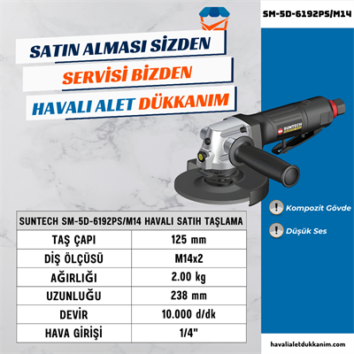 SUNTECH SM-5D-6192PS/M14 Havalı Satıh Taşlama 125 mm