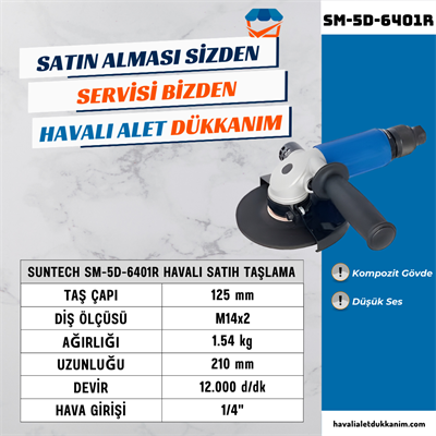 SUNTECH SM-5D-6401R Havalı Satıh Taşlama 125 mm
