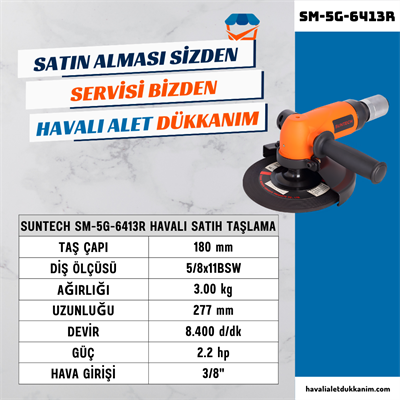 SUNTECH SM-5G-6413R Havalı Satıh Taşlama 180 mm