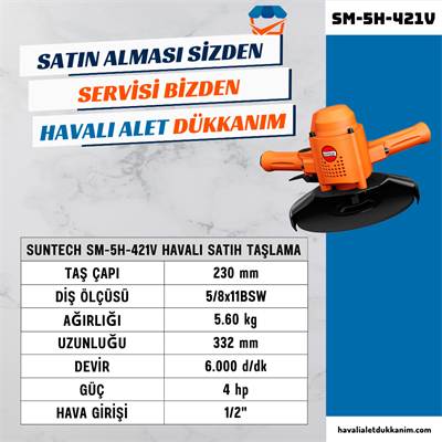 SUNTECH SM-5H-421V Havalı Satıh Taşlama 230 mm