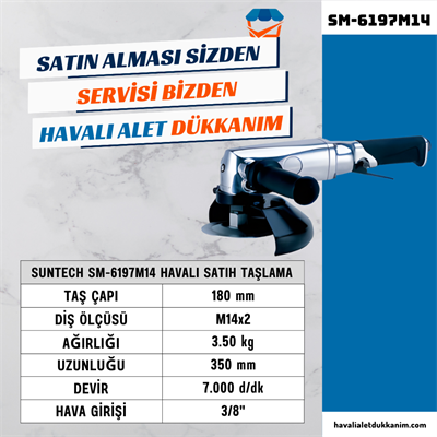 SUNTECH SM-6197M14 Havalı Satıh Taşlama 180 mm