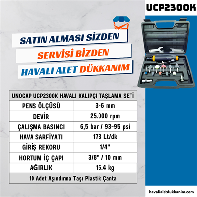 UNOCAP UCP2300K Havalı Kalıpçı Taşlama Seti