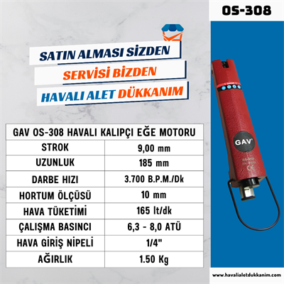 GAV OS-308 Havalı Eğe Motoru