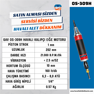 GAV OS-309H Havalı Kalıpçı Eğe Motoru