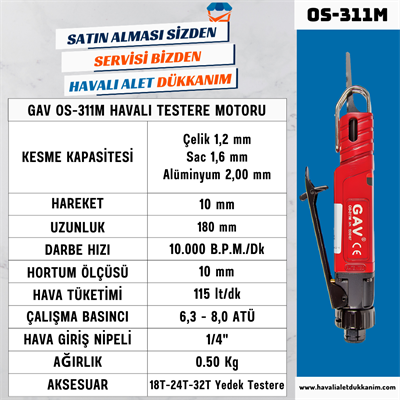 GAV OS-311M Havalı Testere Motoru