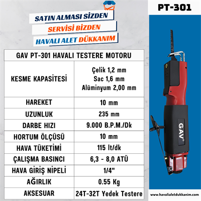 GAV PT-301 Havalı Testere Motoru