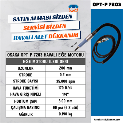 OSAKA OPT-P 7205 Havalı Eğe Motoru