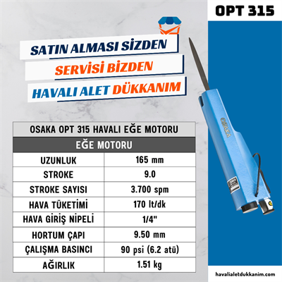 OSAKA OPT 315 Havalı Eğe Motoru