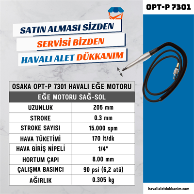 OSAKA OPT-P 7301 Havalı Eğe Motoru
