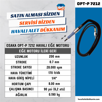 OSAKA OPT-P 7212 Havalı Eğe Motoru