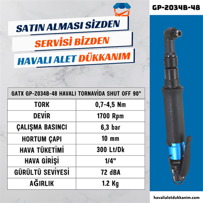 GATX GP-2034B-48 Havalı Tornavida Shut Off 90°