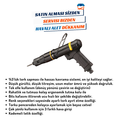 GAV OS-60PGS Havalı Tornavida - Tabanca Tip (Shut Off)
