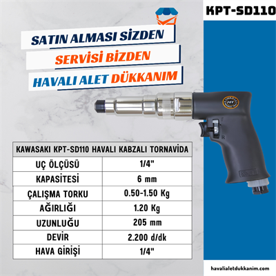 KAWASAKI KPT-SD110 Havalı Kabzalı Tornavida