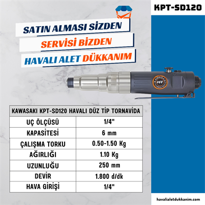 KAWASAKI KPT-SD120 Havalı Düz Tip Tornavida