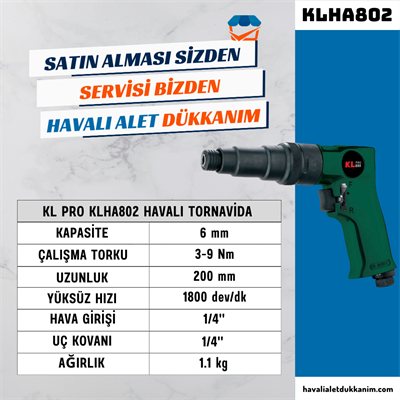 KL PRO KLHA802 Havalı Tornavida