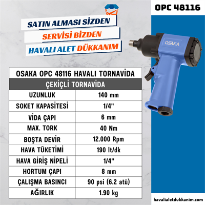 OSAKA OPC 48116 Havalı Tornavida Çekiçli