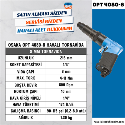 OSAKA OPT 4080-8 Havalı Tornavida