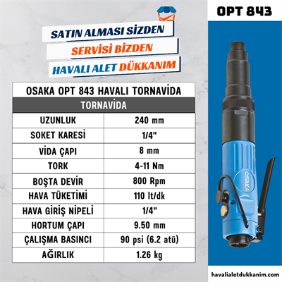 OSAKA OPT 843 Havalı Tornavida