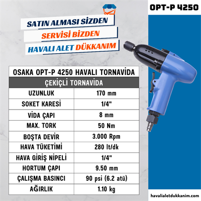 OSAKA OPT-P 4250 Havalı Tornavida Çekiçli