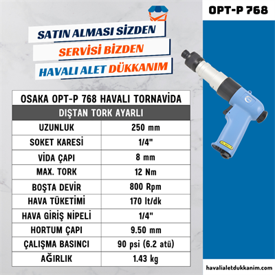 OSAKA OPT-P 768 Havalı Tornavida